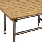 18" X 42" Brown Teak Rectangular Shower Bench