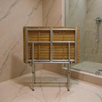 18" X 42" Brown Teak Rectangular Shower Bench