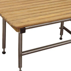 18" X 48" Brown Teak Rectangular Shower Bench