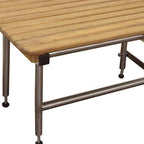 18" X 48" Brown Teak Rectangular Shower Bench