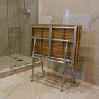 18" X 48" Brown Teak Rectangular Shower Bench