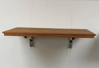 16" X 22" Brown Teak Wall Mount Rectangular Shower Bench