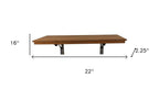 16" X 22" Brown Teak Wall Mount Rectangular Shower Bench
