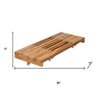 30" Brown Wall Mount Teak Rectangular Shower Bench