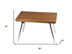 16" X 30" Brown Teak Rectangular Shower Bench