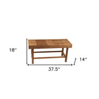 18" X 38" Brown Teak Rectangular Shower Bench