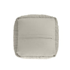 18" Gray and Natural Cotton And Jute Cube Pouf Ottoman