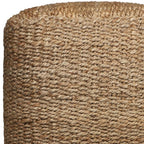 18" Natural Jute Woven Blend Cube Pouf Ottoman