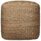 18" Natural Jute Woven Blend Cube Pouf Ottoman