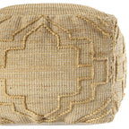 18" Natural Jute Blend Quatrefoil Cube Pouf Ottoman