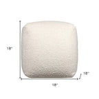 18" Gray Polyester Cube Outdoor Pouf Ottoman
