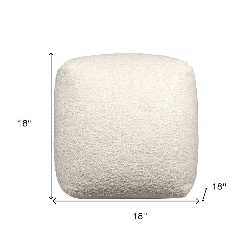 18" Gray Polyester Cube Outdoor Pouf Ottoman
