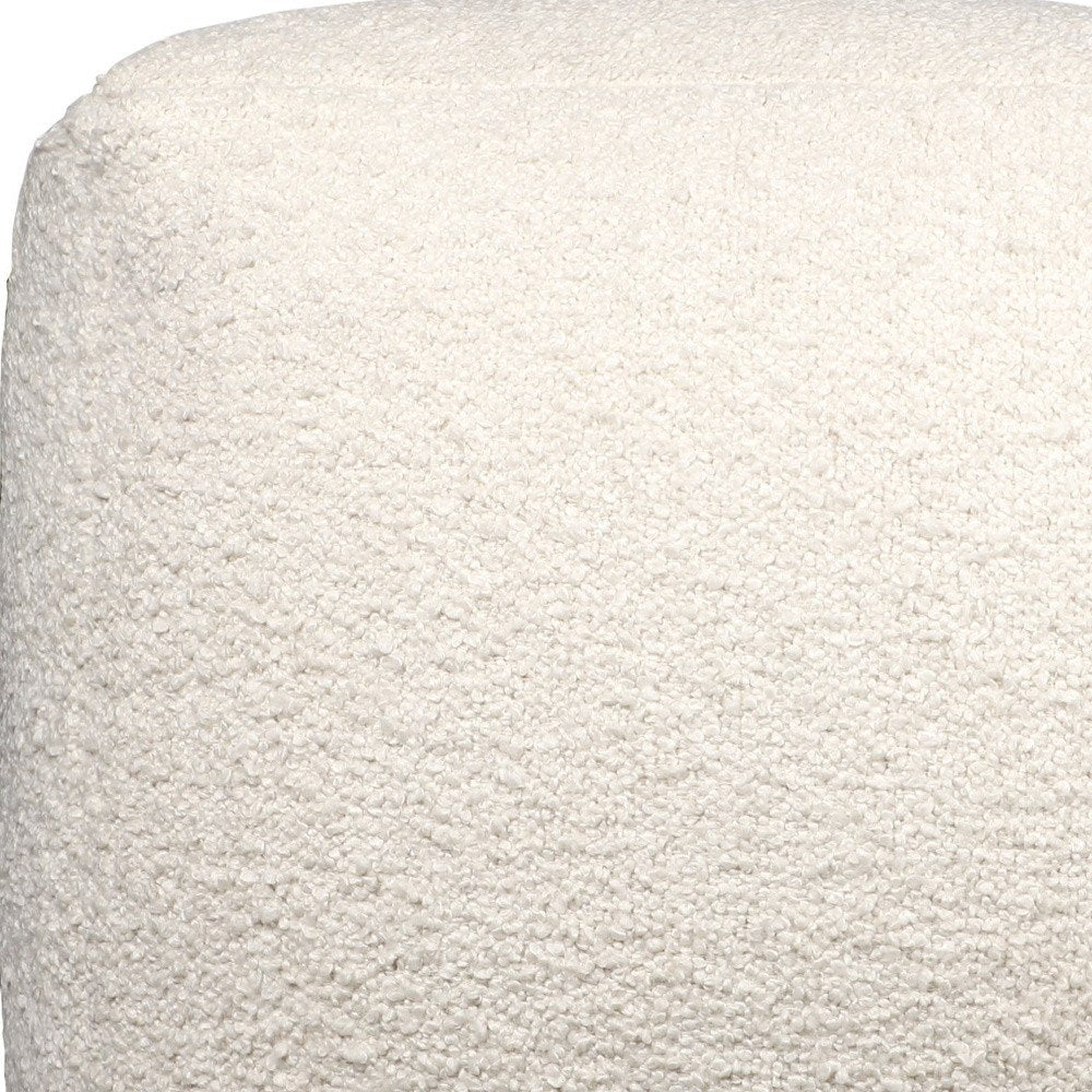 18" Gray Polyester Cube Outdoor Pouf Ottoman