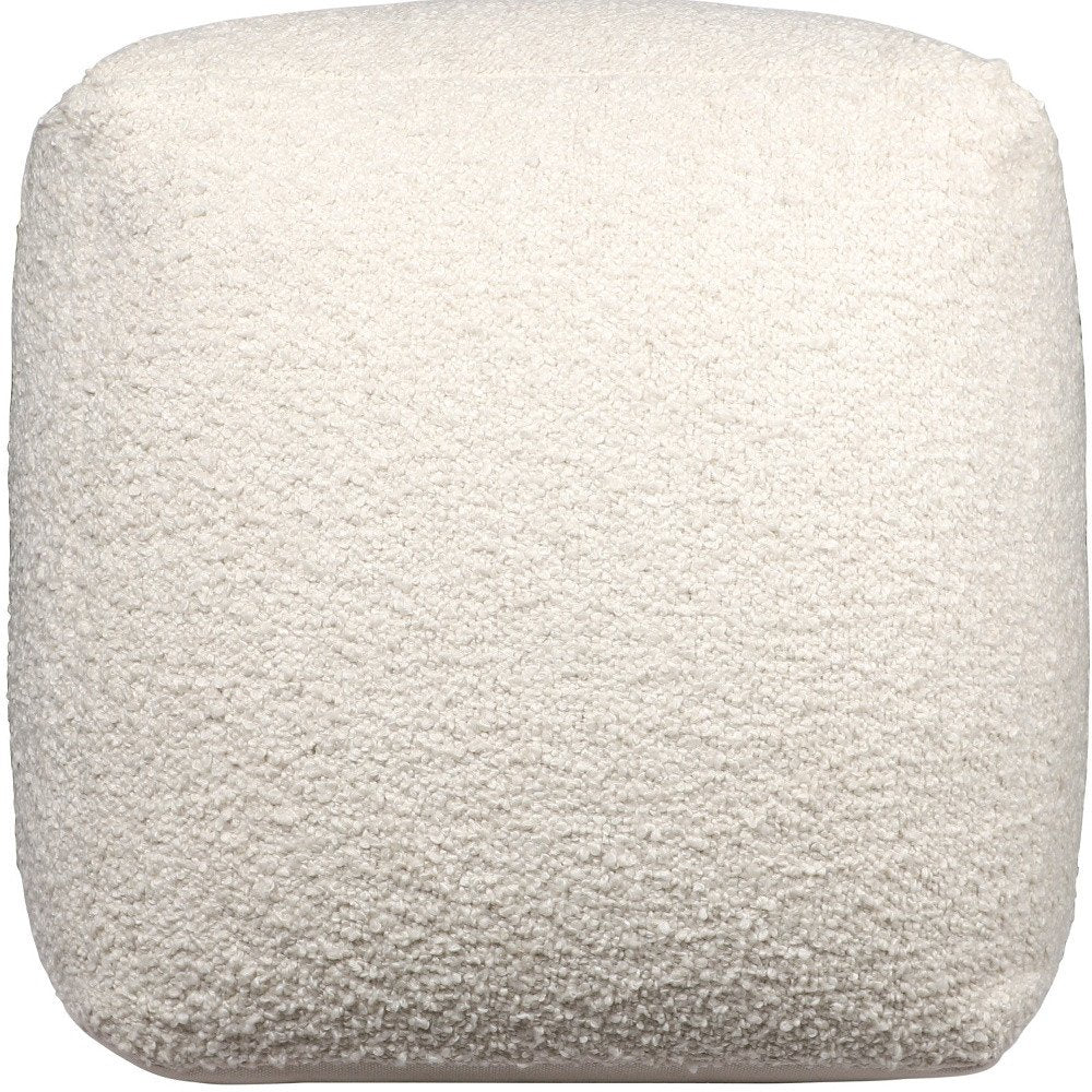 18" Gray Polyester Cube Outdoor Pouf Ottoman