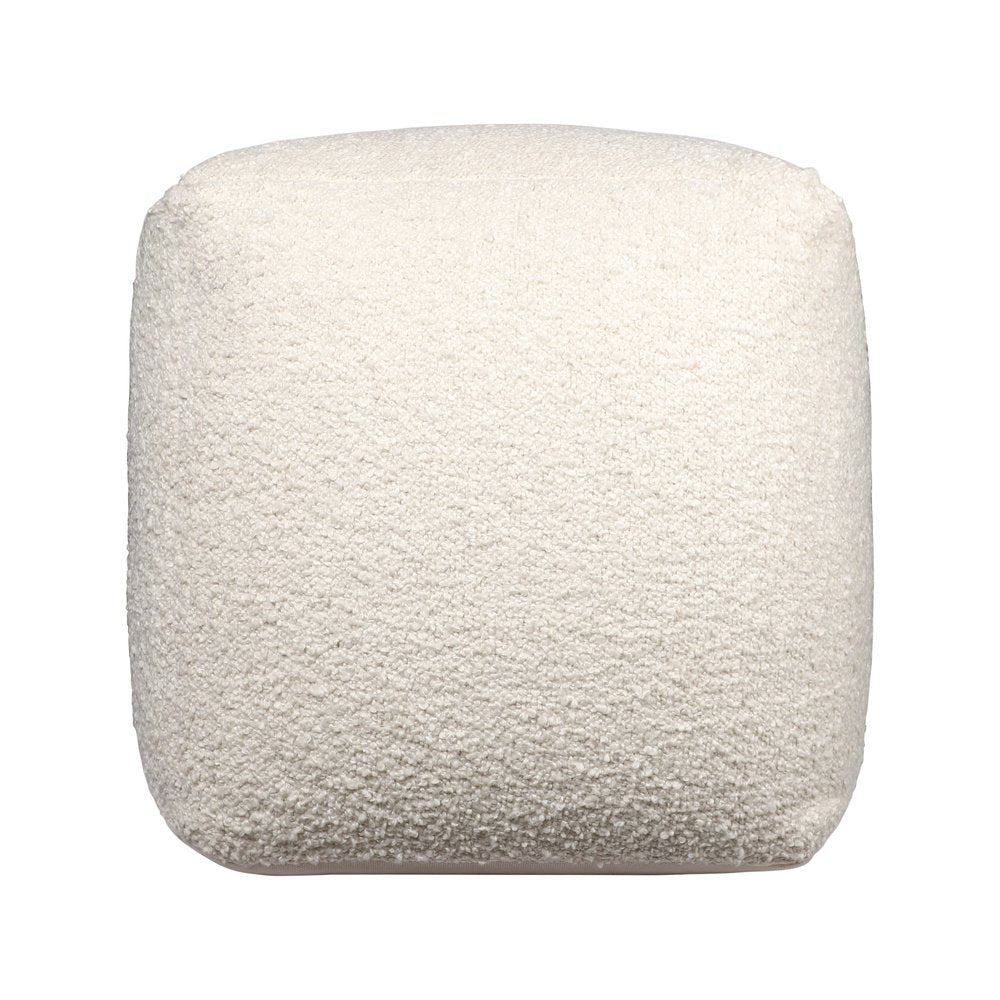 18" Gray Polyester Cube Outdoor Pouf Ottoman