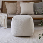 18" Gray Polyester Cube Outdoor Pouf Ottoman