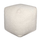 18" Gray Polyester Cube Outdoor Pouf Ottoman