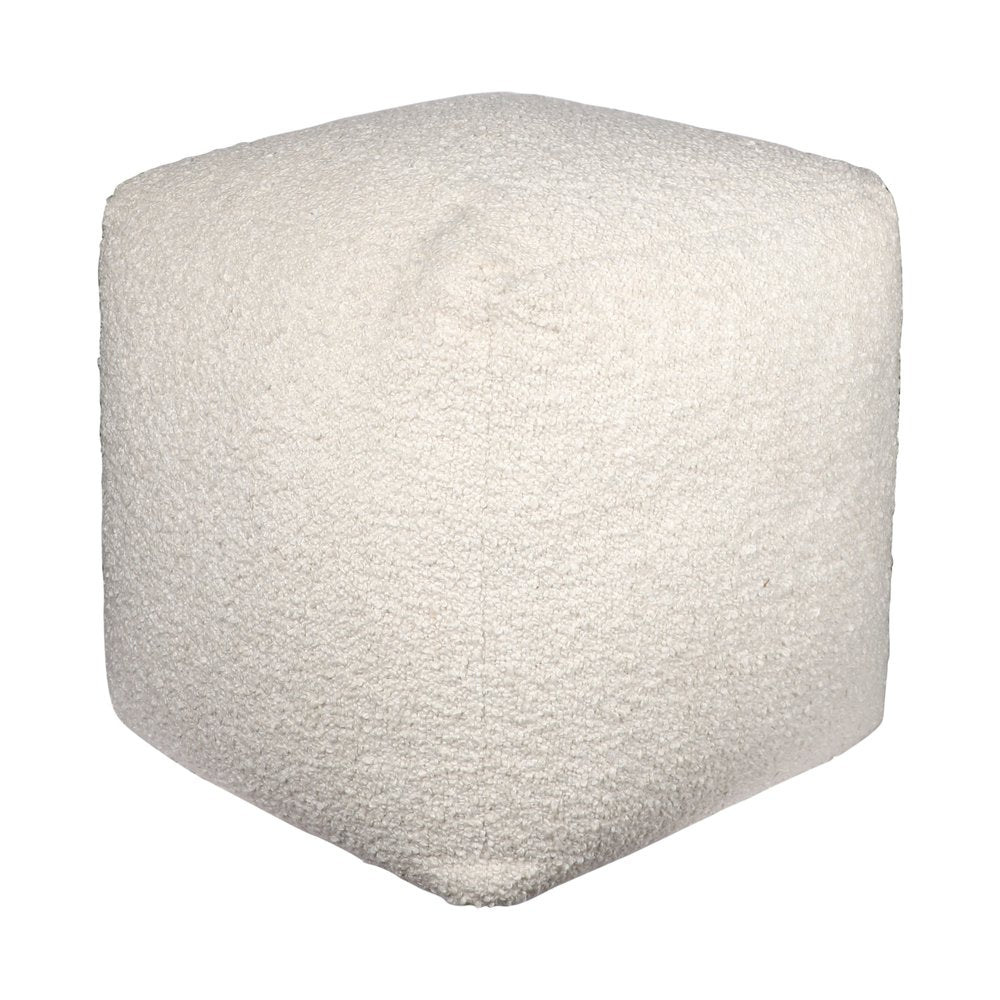18" Gray Polyester Cube Outdoor Pouf Ottoman
