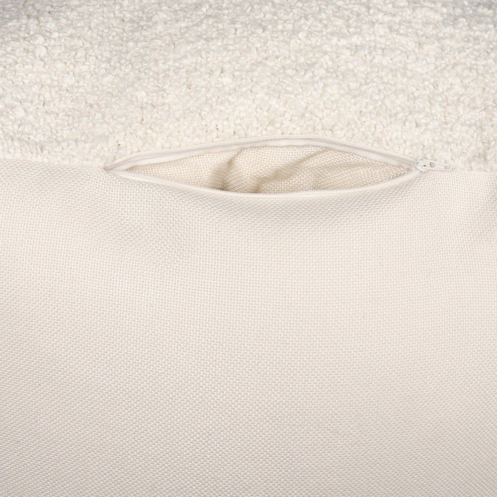 18" Gray Polyester Cube Outdoor Pouf Ottoman