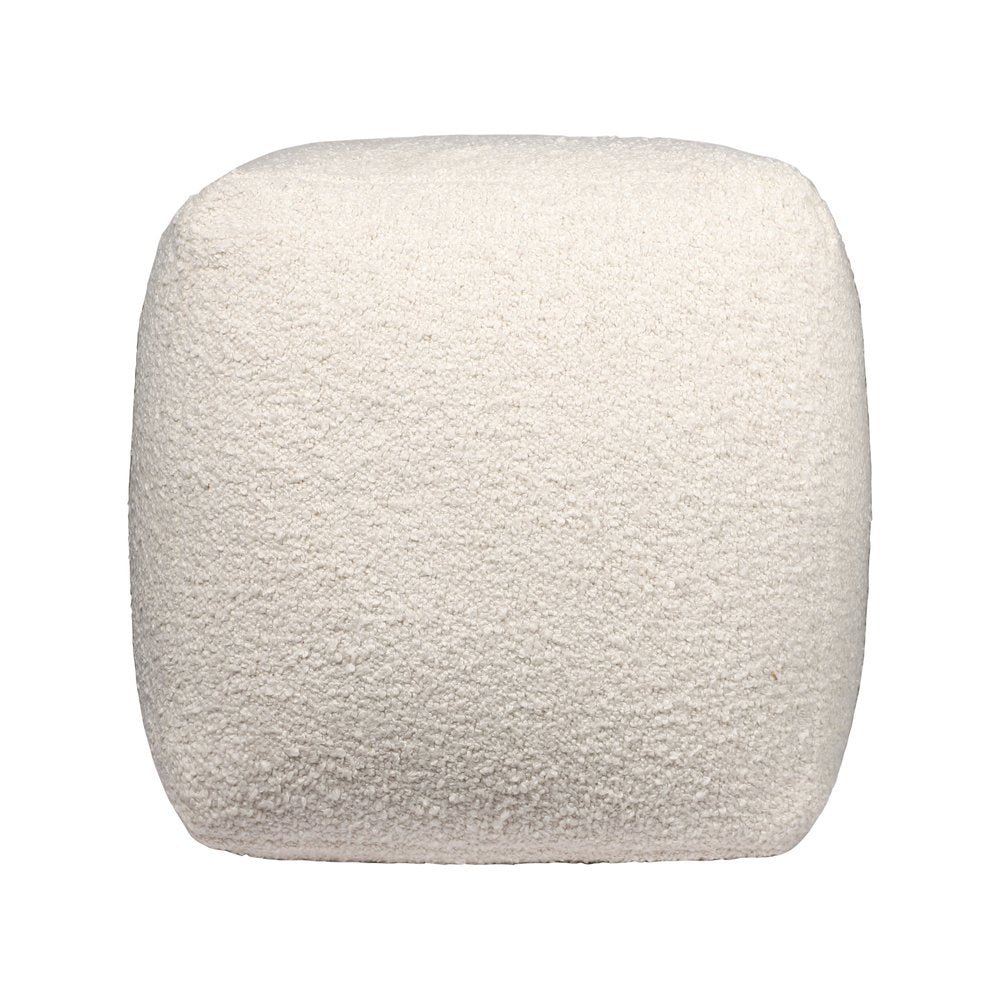 18" Gray Polyester Cube Outdoor Pouf Ottoman