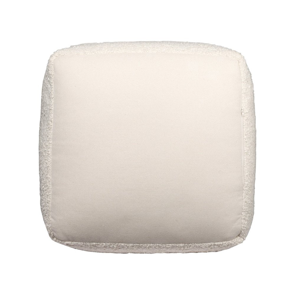 18" Gray Polyester Cube Outdoor Pouf Ottoman