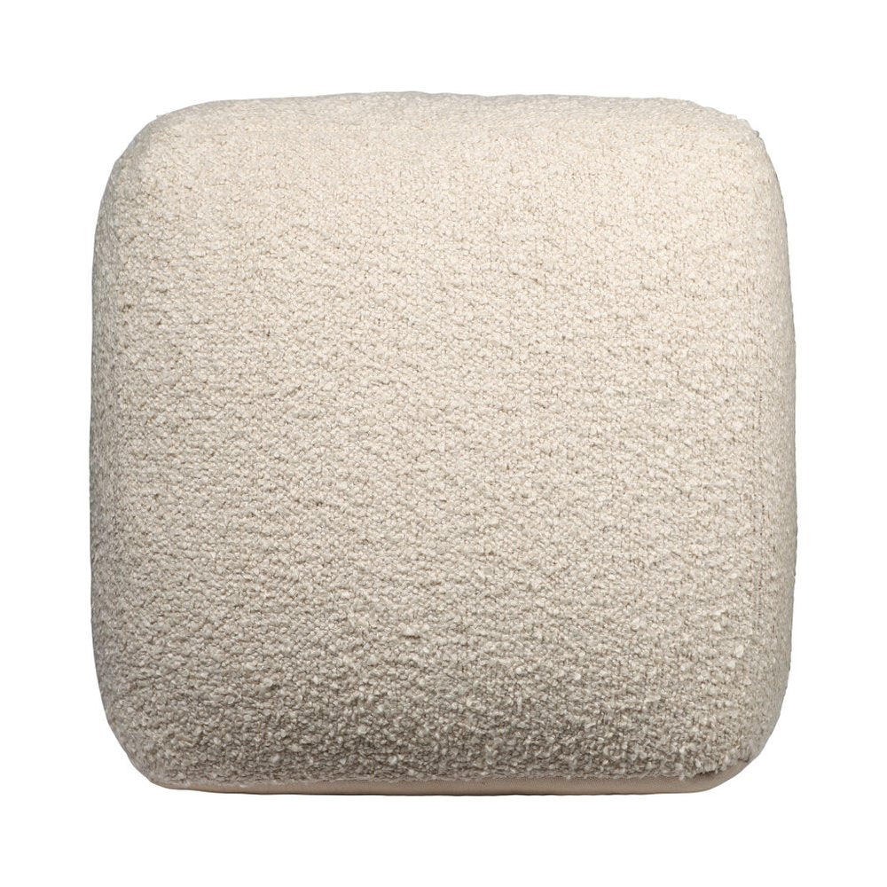 18" Gray Polyester Cube Outdoor Pouf Ottoman
