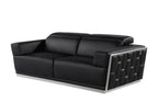 89" Beige And Gold Leather Sofa