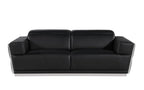 89" Beige And Gold Leather Sofa