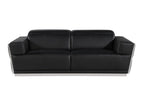 Two Piece Black Italian Leather Five Person Seating Set