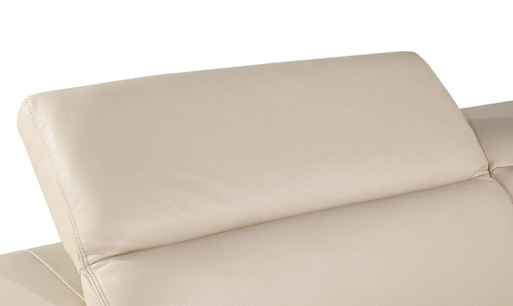 70" Cream and Gold Italian Leather Loveseat