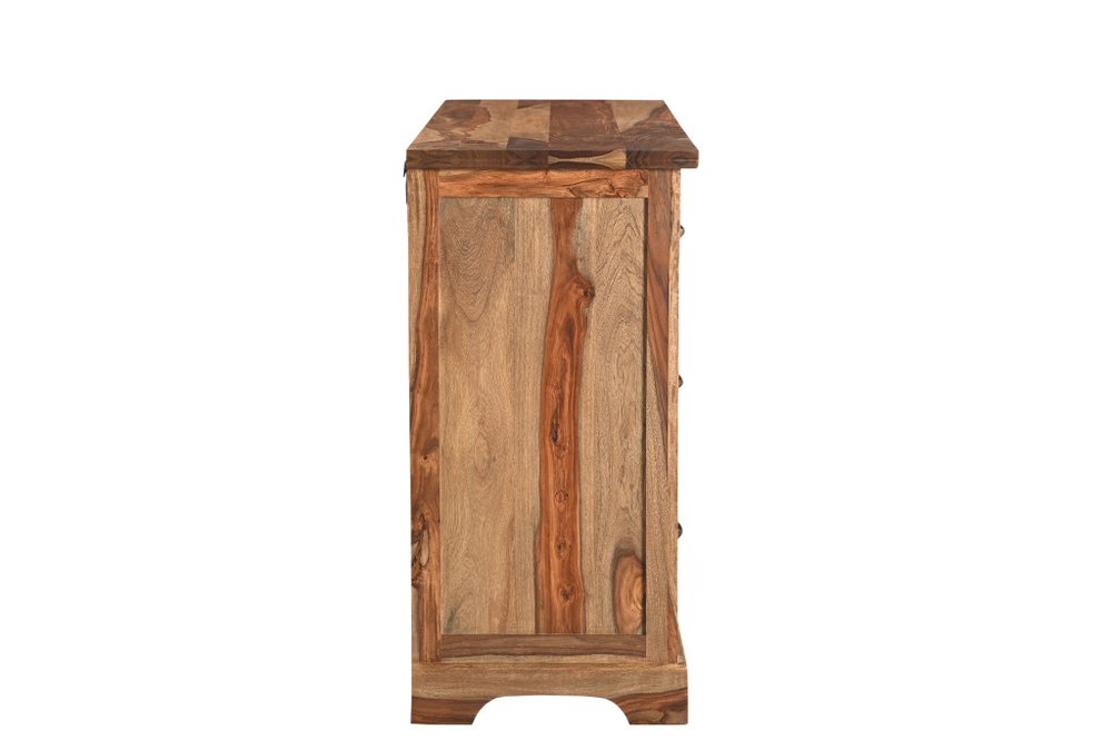 60" Dark Brown Solid Wood Six Drawer Dresser