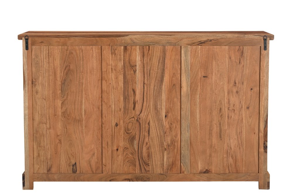 60" Dark Brown Solid Wood Six Drawer Dresser