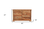 60" Dark Brown Solid Wood Six Drawer Dresser