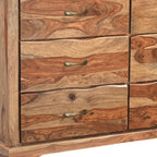 60" Dark Brown Solid Wood Six Drawer Dresser
