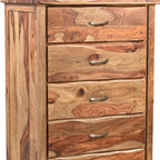 36" Dark Brown Solid Wood Five Drawer Chest
