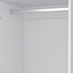 71" White Two Door Three Drawer Combo Dresser