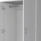 71" White Two Door Two Drawer Combo Dresser