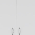 71" White Two Door Two Drawer Combo Dresser