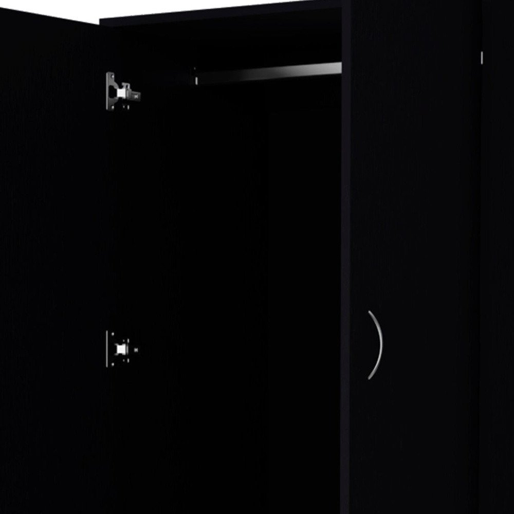 71" Black Two Door Two Drawer Combo Dresser