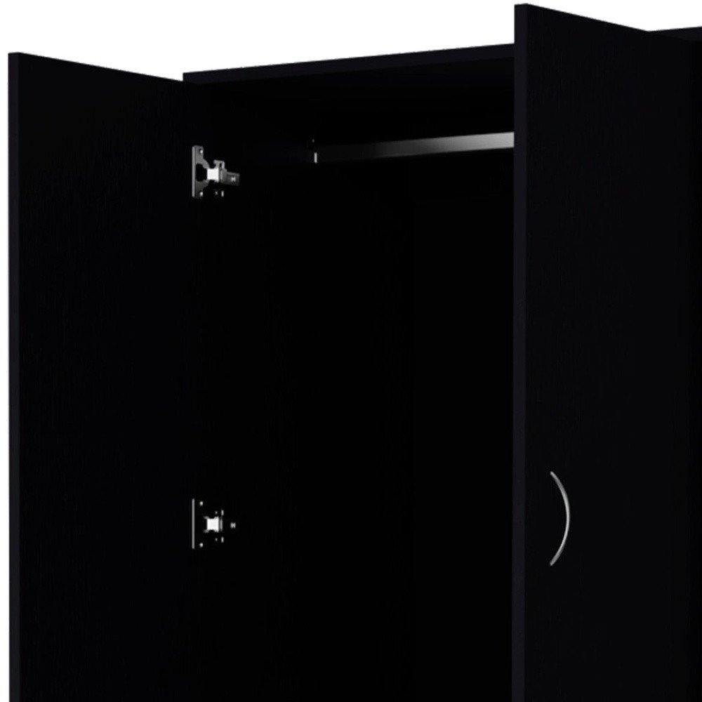 71" Black Two Door Two Drawer Combo Dresser