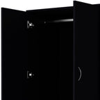 71" Black Two Door Two Drawer Combo Dresser
