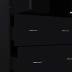 71" Black Two Door Two Drawer Combo Dresser