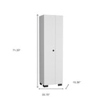 20" White and Black Wood Accent Cabinet With Two Doors