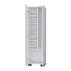 20" White and Black Wood Accent Cabinet With Two Doors