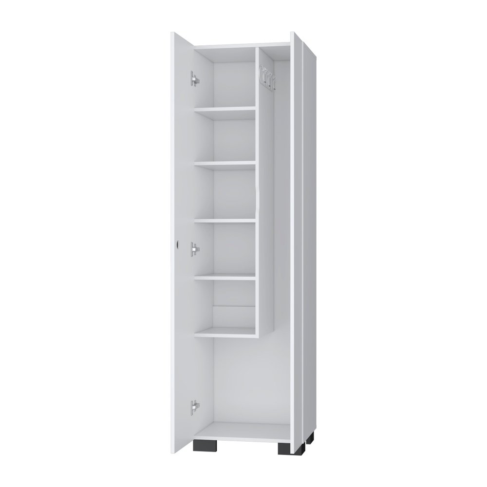 20" White and Black Wood Accent Cabinet With Two Doors