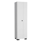 20" White and Black Wood Accent Cabinet With Two Doors