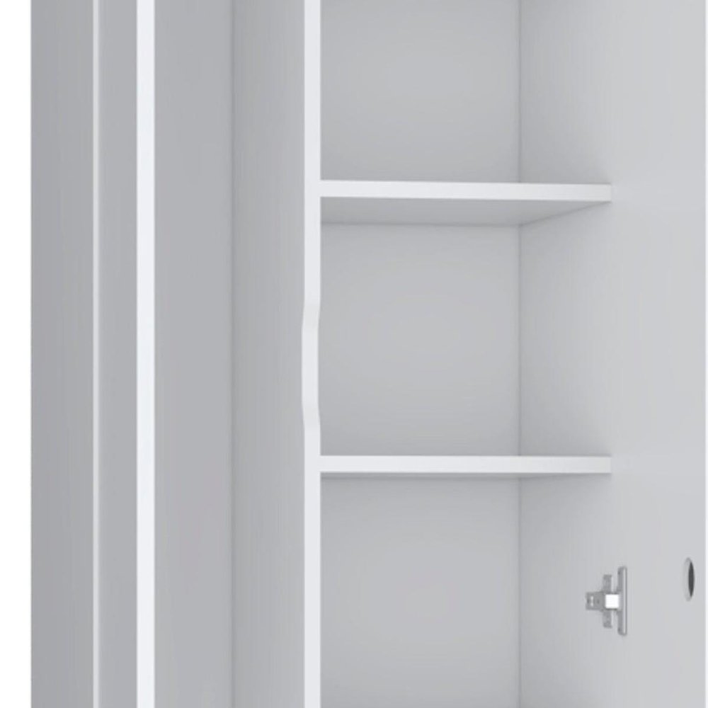 20" White and Black Wood Accent Cabinet With Two Doors