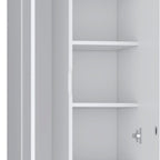 20" White and Black Wood Accent Cabinet With Two Doors