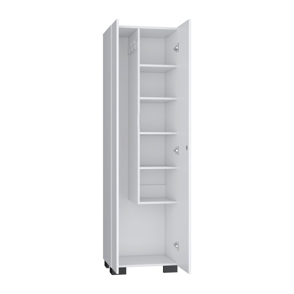 20" White and Black Wood Accent Cabinet With Two Doors
