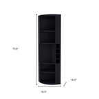 19" Black Wood Corner Bar Cabinet